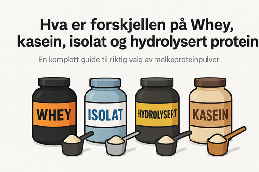 Hva er forskjellen på Whey, kasein, isolat og hydrolysert protein? En komplett guide til riktig valg av proteinpulver